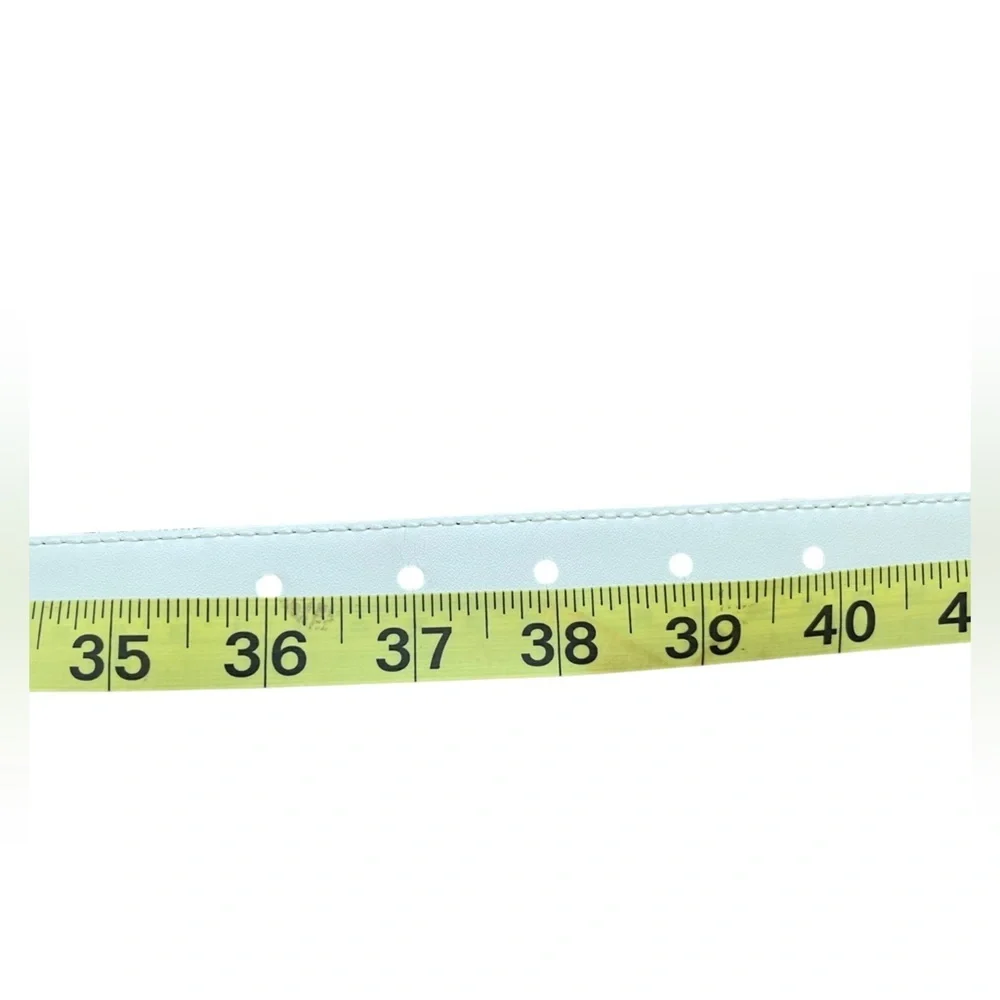 NIKE GOLF Men’s  Perforated REVERSIBLE BELT Sz 38 WHITE BLACK Silver Buckle